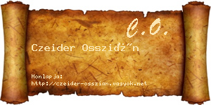 Czeider Osszián névjegykártya