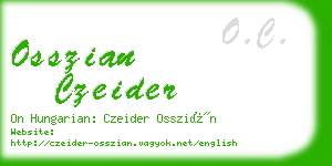 osszian czeider business card